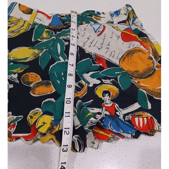 Beautiful J CREW Postcard Print Scalloped Cotton Shorts, Size 000 - Picture 4 of 5